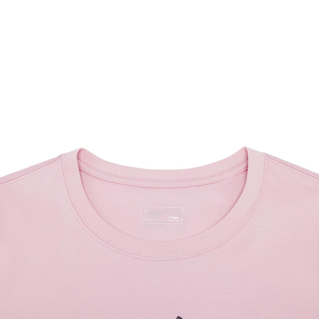 Li-Ning Sport Lifestyle Series Round Neck Pattern Printed Letter T-Shirt Women tops ATSW312-2