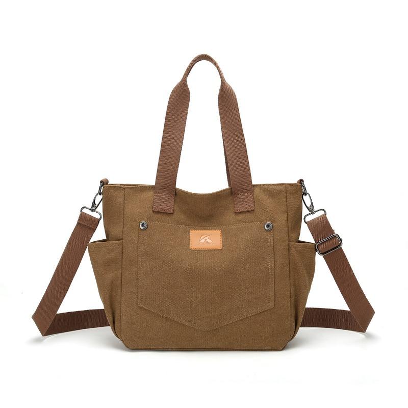Retro Thickened Multi-pocket Canvas Bag Casual and Simple Hand-held Crossbody Tote Bag