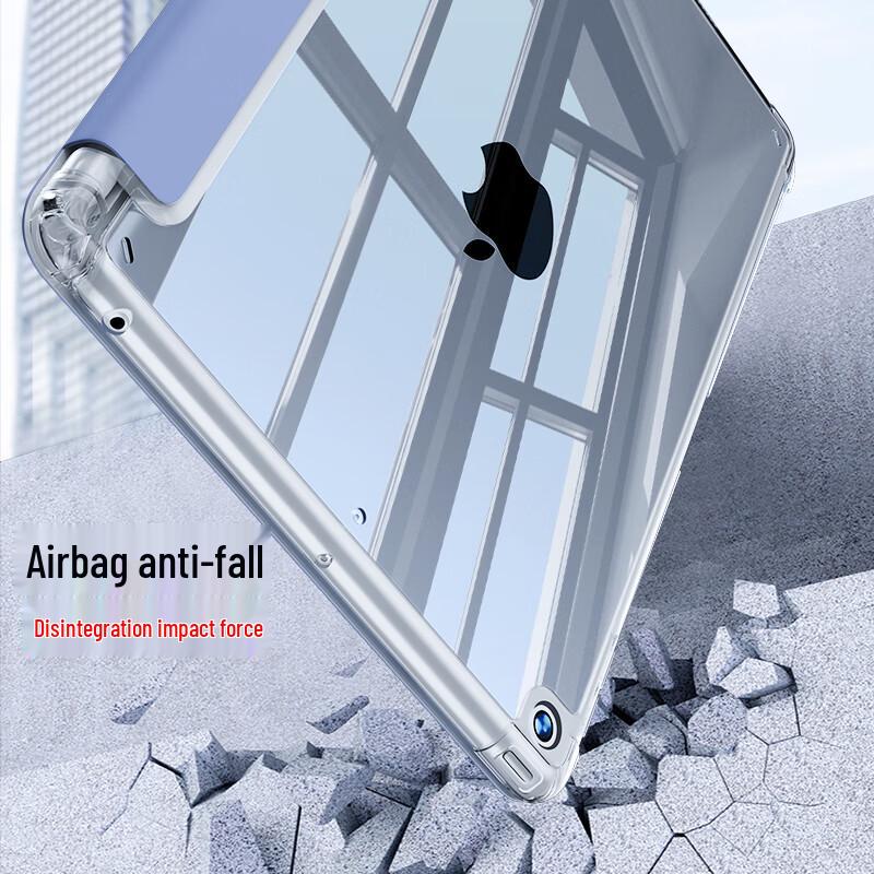 CangHua Transparent Acrylic iPad Case with Pen Slot and Tri-fold Stand