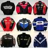 F1 Geborduurde Racejas Retro Casual Katoenen Jas met Lange Mouwen Motorrijden