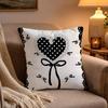 Ins Style Simple Pearl Black And White Cushion Cover Soft Plush Cushion Cover Double Print And Invisible Zipper For Sofa Home Ca