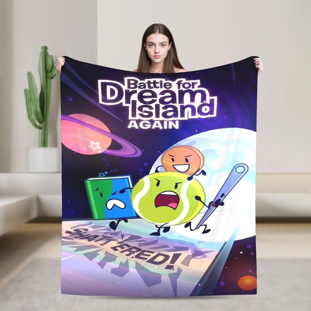 Two BFDI Cartoon Animated Blanket Flannel Novelty Warm Throw Blanket for Home Decoration