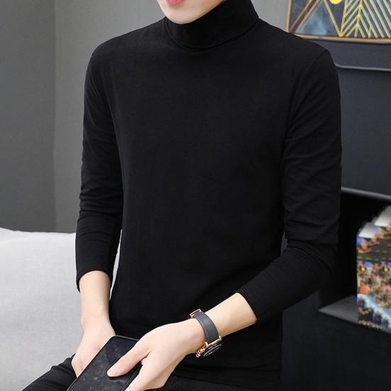 Muži Podzim Zima Spodní díl Top Vysoký límec Ochrana krku Dlouhé Rukávy Pružný Teplý Pulovr Pure Color