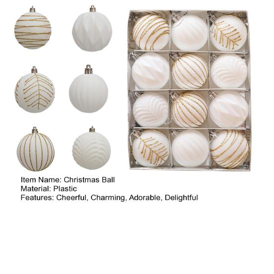 12 Pcs Velvet Christmas Balls 2.36inch Flocked Balls Christmas Tree Ornaments Plastic Balls Xmas Hanging Decoration for Indoor Holiday Decor