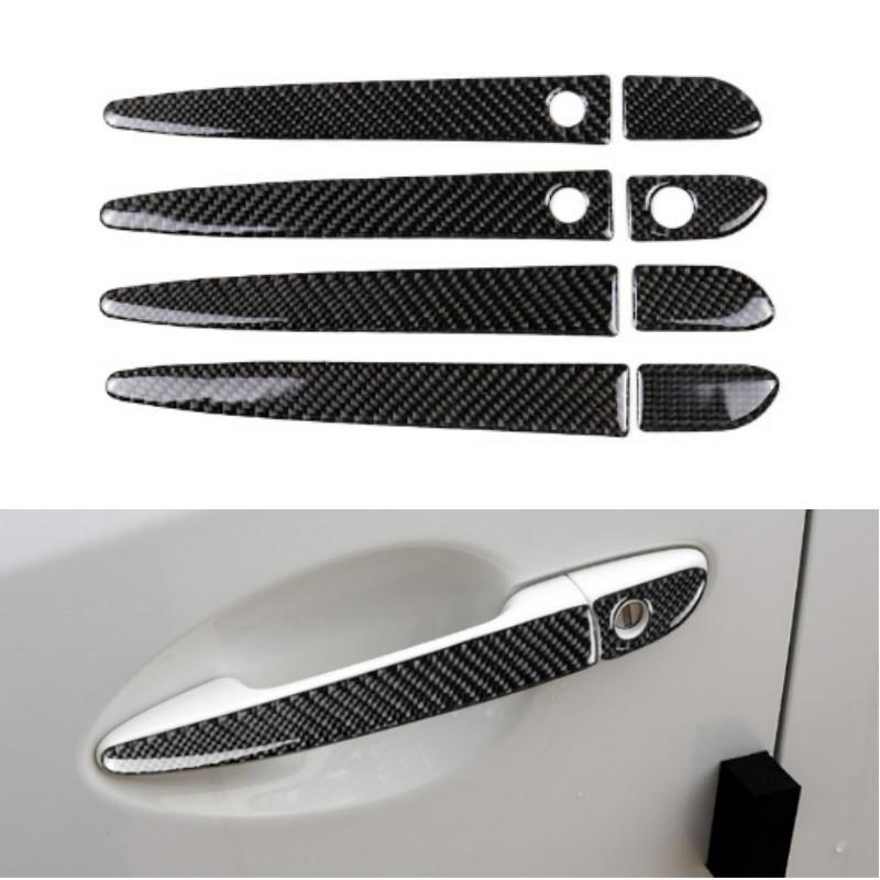 8x Real Carbon Fiber Outside Car Door Handle Cover Trim For Mazda CX-5 2017-