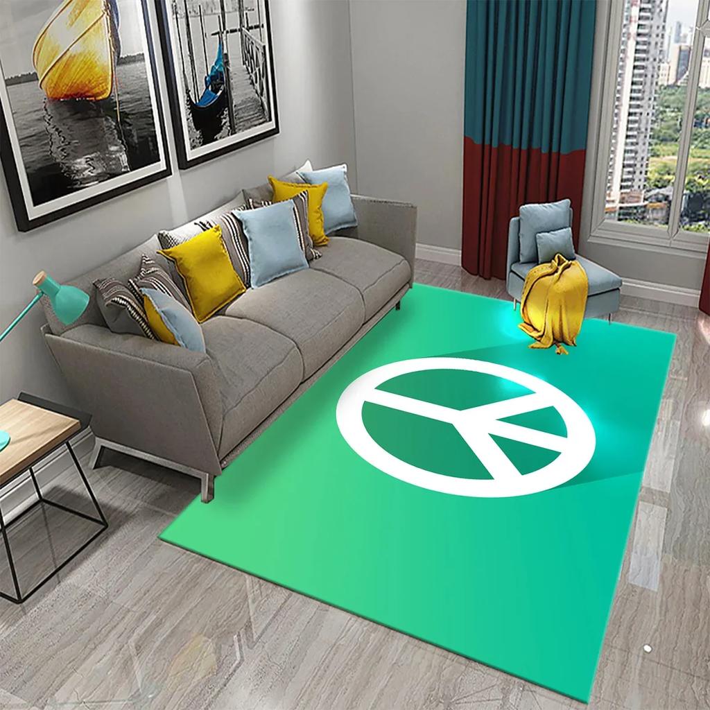 3D Colorful Peace Carpet for Bathroom Kitchen Door Entrance Mats Non-Slip Rugs Living Room Bedroom Decor Floor Welcome Mat Rugs