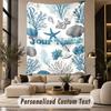 Ocean Mermaid (234) Theme Personalized Tapestry Custom Name Text Wall Hanging Tapestry Home Background Decoration