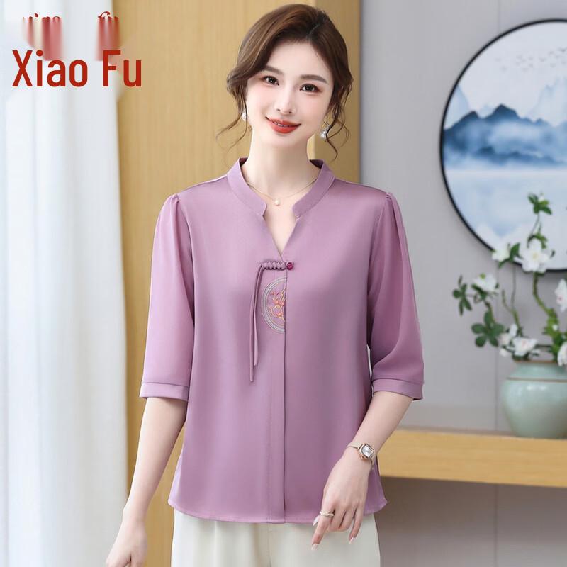 Elegant Women s Summer New Chinese Style Shirt XL