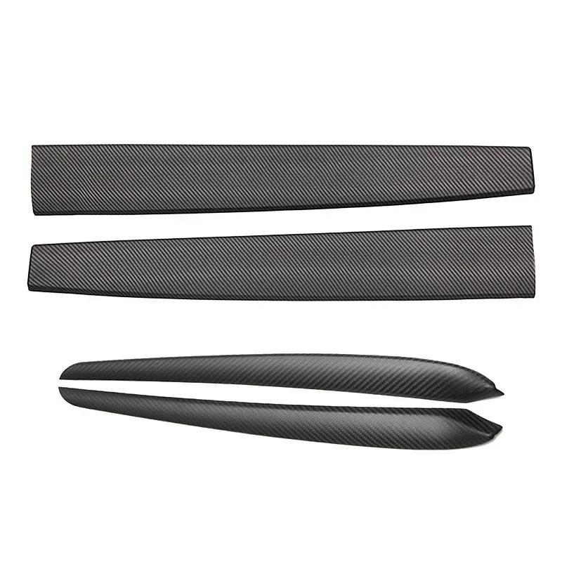 For Tesla Model 3 Model Y Dashboard Panel Stickers Center Console Decor Trim For Tesla Accessories ABS Decals Carbon Fiber Look