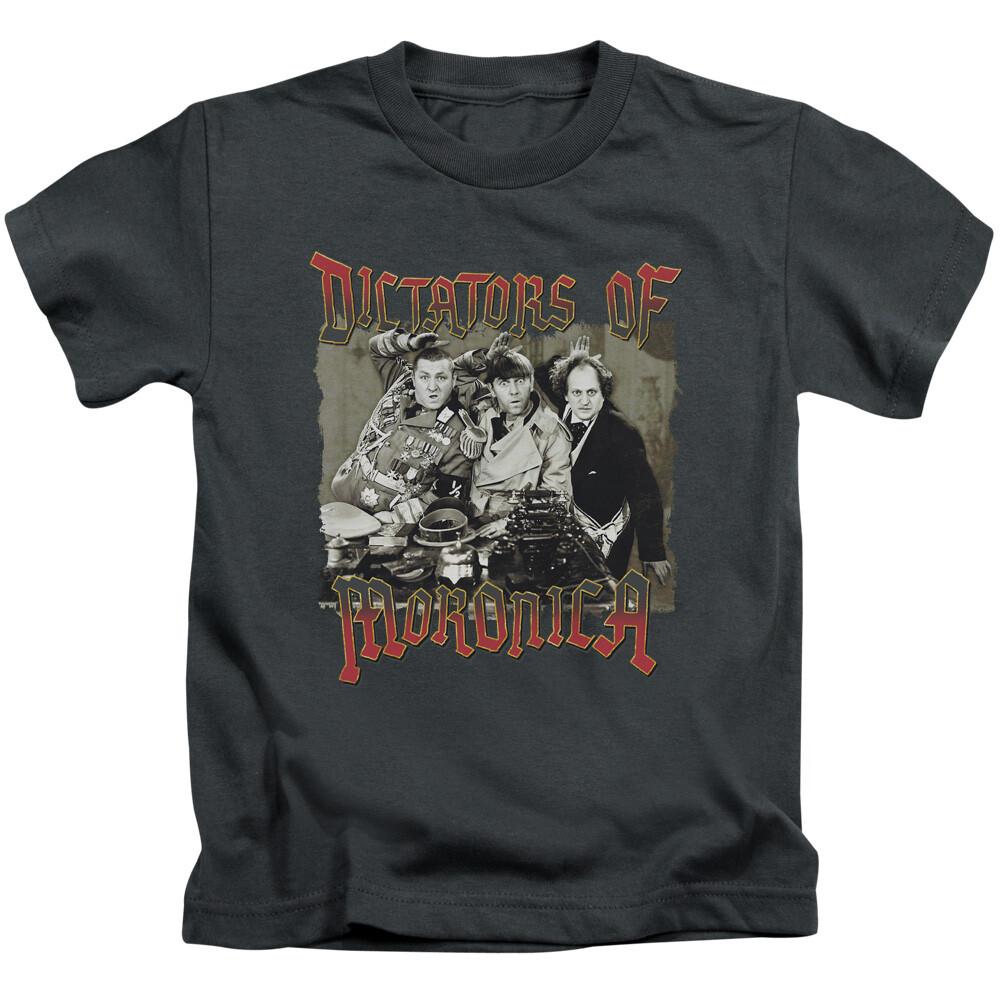 Three Stooges Boys T-Shirt Dictators of Moronica Charcoal Tee Unisex T-Shirt XXL