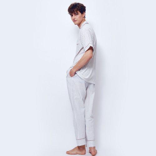 [Sunday Lounge] Men's Soft Stripe Pajama Short Set SMSAB054 [Shipped from Korea] 100% Authentic