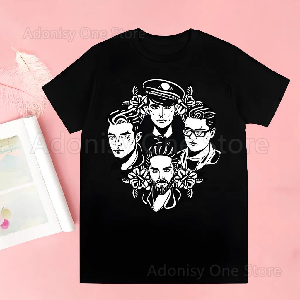 Rocková kapela Tokio Hotel Hudba Harajuku Potisk Unisex Tričko Unisex Ležérní košile Krátký rukáv Unisex Tričko Grafický potisk