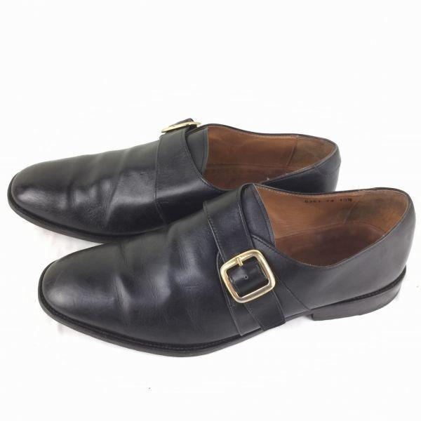 Vintage HARRY WILSON Monk Strap Business Shoes Black size 10.5 28.5 Leather Mckay Construction(USED)