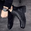 Boots for Men In Autumn 2026  High Top with Plush Insulation  Korean Version Cotton Leather Shoes for Men In Winter