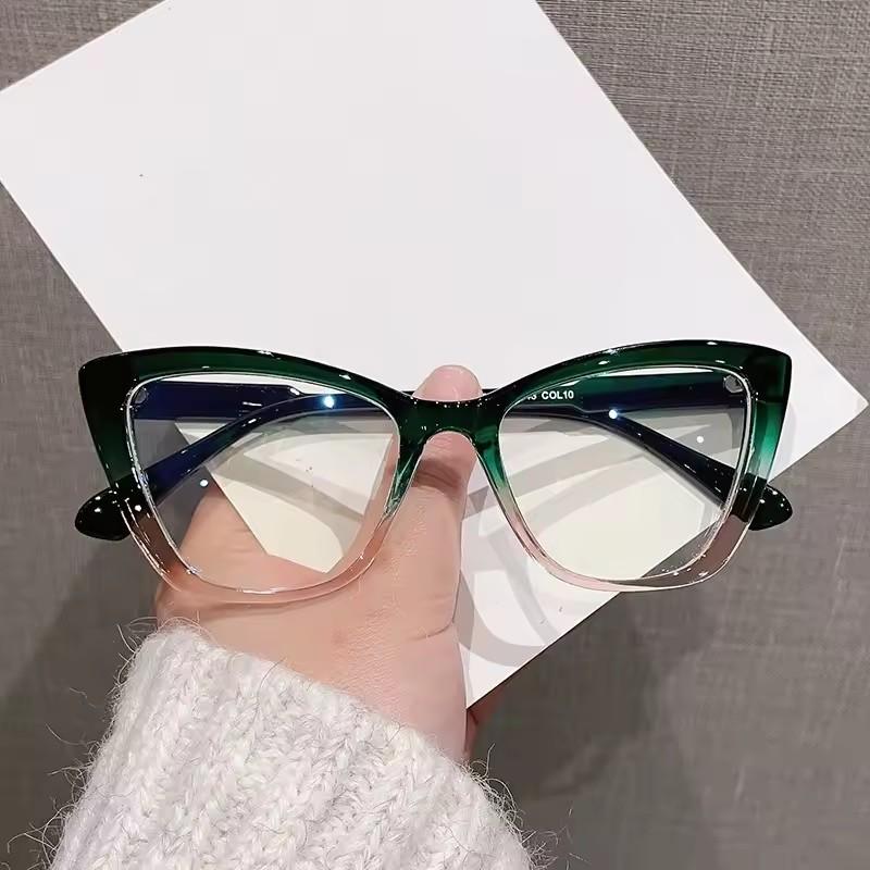 

Women Anti Blue Rays Glasses Fashion Cat Eye Computer Goggles Big Frame Eyeglasses Vision Care Blue Light Blocking Eyewear
