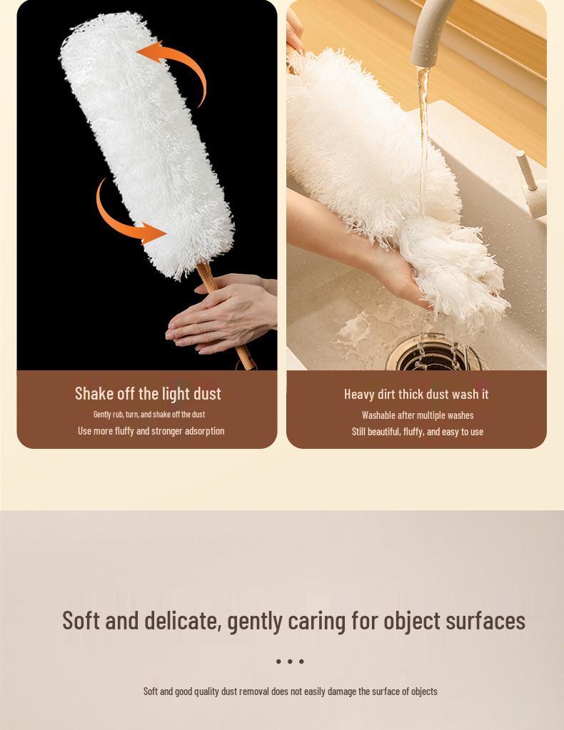 Retractable Wool Static Electric Feather Duster - Extended Cleaning Tool