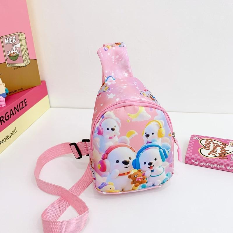

Earphones Puppy Elephant Bear Cartoon Animal Print Pattern Children Chest Bag StyleF