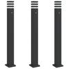 VidaXL Lampadaires d'extérieur avec capteur 3 pcs noir 110cm aluminium, éclairage au sol d'extérieur, éclairage au sol de 4006404