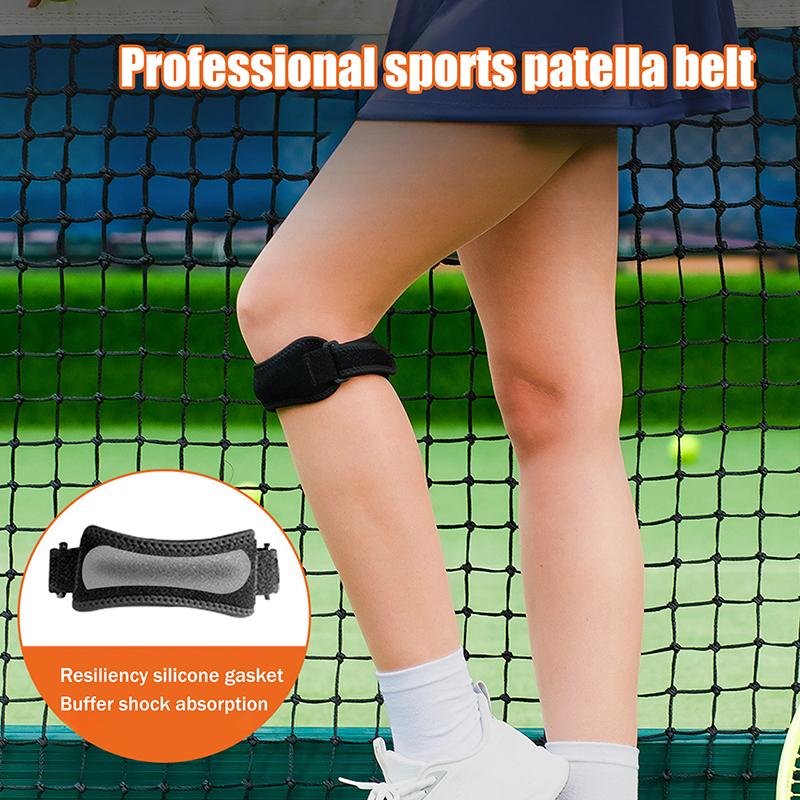 Patella Kneecap Band Adjustable Silicone Knee Tendon Strap Protector Knee Pad Shock Absorption Running Sports Gym Knee Support