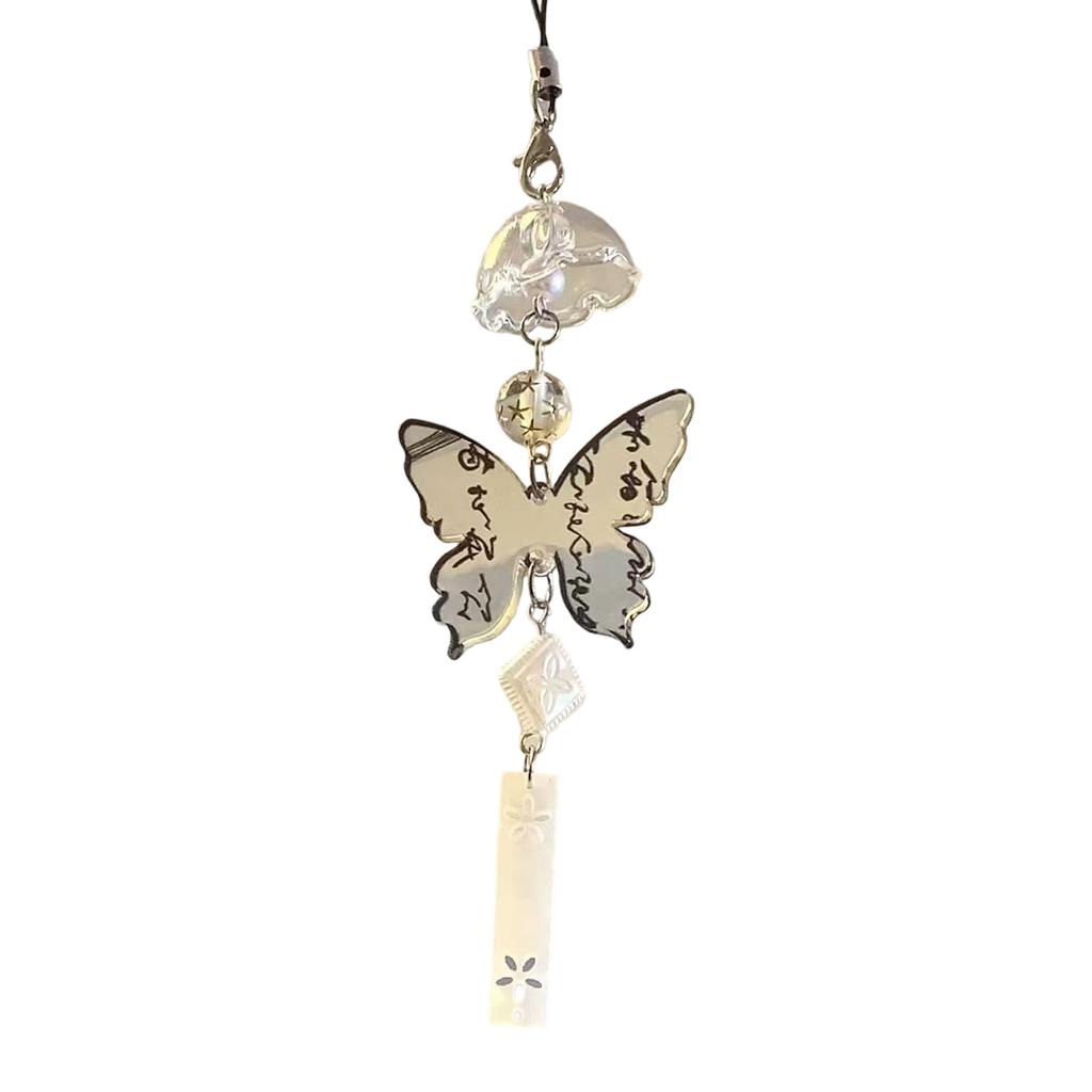 Unique Butterfly Wind Chime Phone Charm Bag Ornament Bag Pendant Decorations Acrylic Texture for Various Occasion