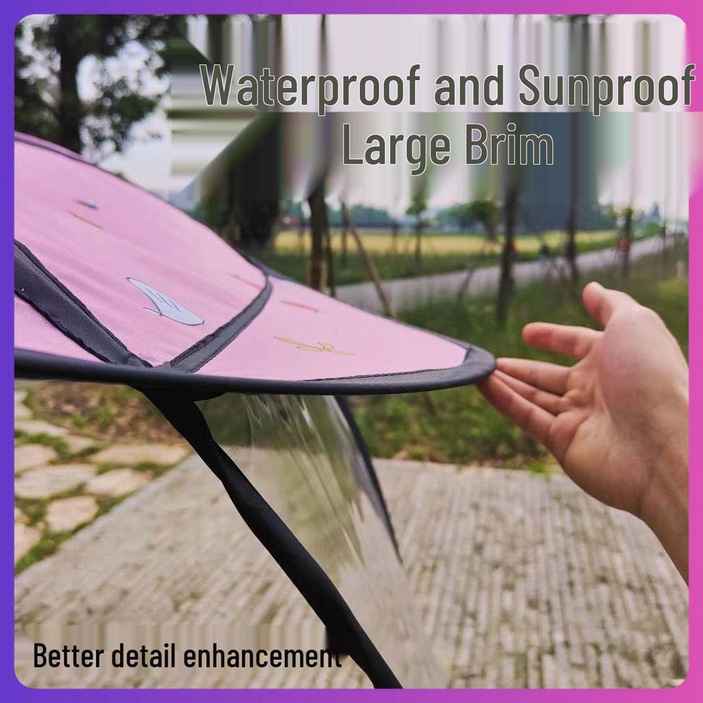 Detachable Electric Car & Motorcycle Umbrella: Rainproof & Windproof Sunshade Canopy with Quick Release, Cartoon Design