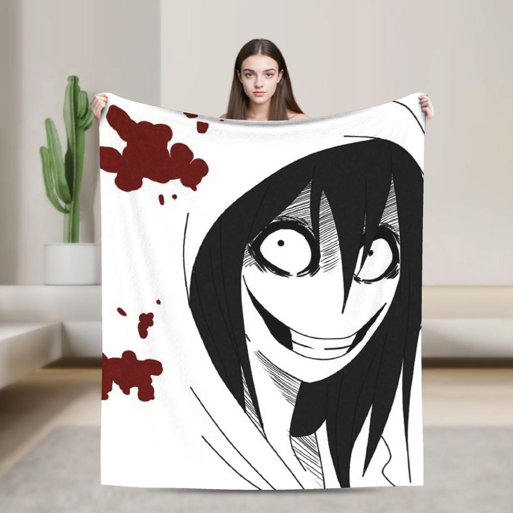 Badezeit Jeff the Killer Flanelldecke Superweiche Kuscheldecke für Schlafzimmer Picknick Lustige Tagesdecke Sofa Bettbezug