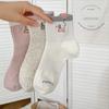 Cute Cartoon Women Socks Puppy Embroidery Middle Tube Socks New Winter Socks  Christmas Gifts