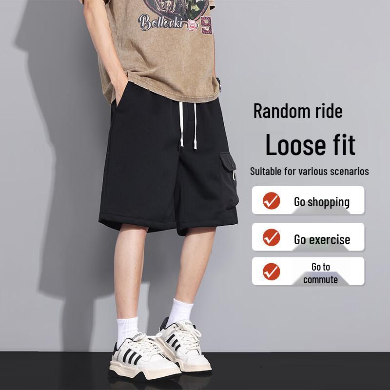 FARUISHI Men s Loose Fit Drawstring Cargo Shorts M