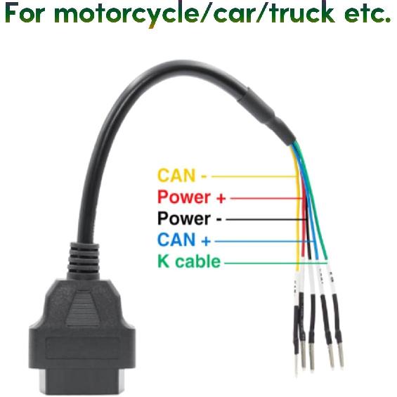 16pin Female Can Line Jumper Tester Connector Diagnostic Cable K+CAN Cable for Vehicles