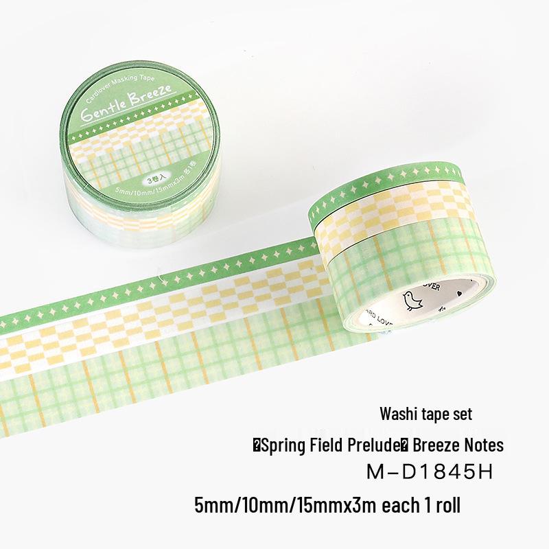 Letter Lover Spring Field Washi Tape Set - Artistic Plaid Journal Decoration DIY Stickers