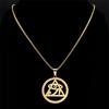 Egypt Pyramid Eye of Horus Necklace for Women Men Stainless Steel Blue Eye Vintage Egyptian Amulet Gift Jewelry colares NS02