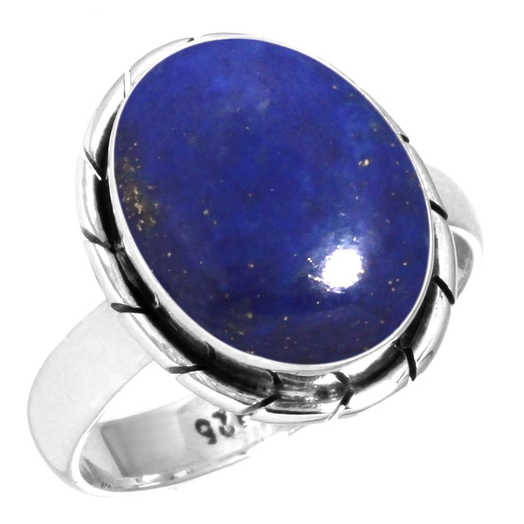 925 Sterling Silver Ring Women Gemstone Handmade Jewelry Christmas Gift Blue Green Purple Copper Turquoise Pearl Lapis Mother Of Pearl Costume