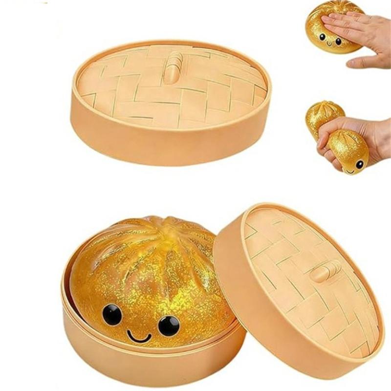 Simulation Dumpling Sensory Therapy Toy Multicolor Stretch Soft Squishy Relief Stress Squeeze Anti-Anxiety Desk Accessory Gift