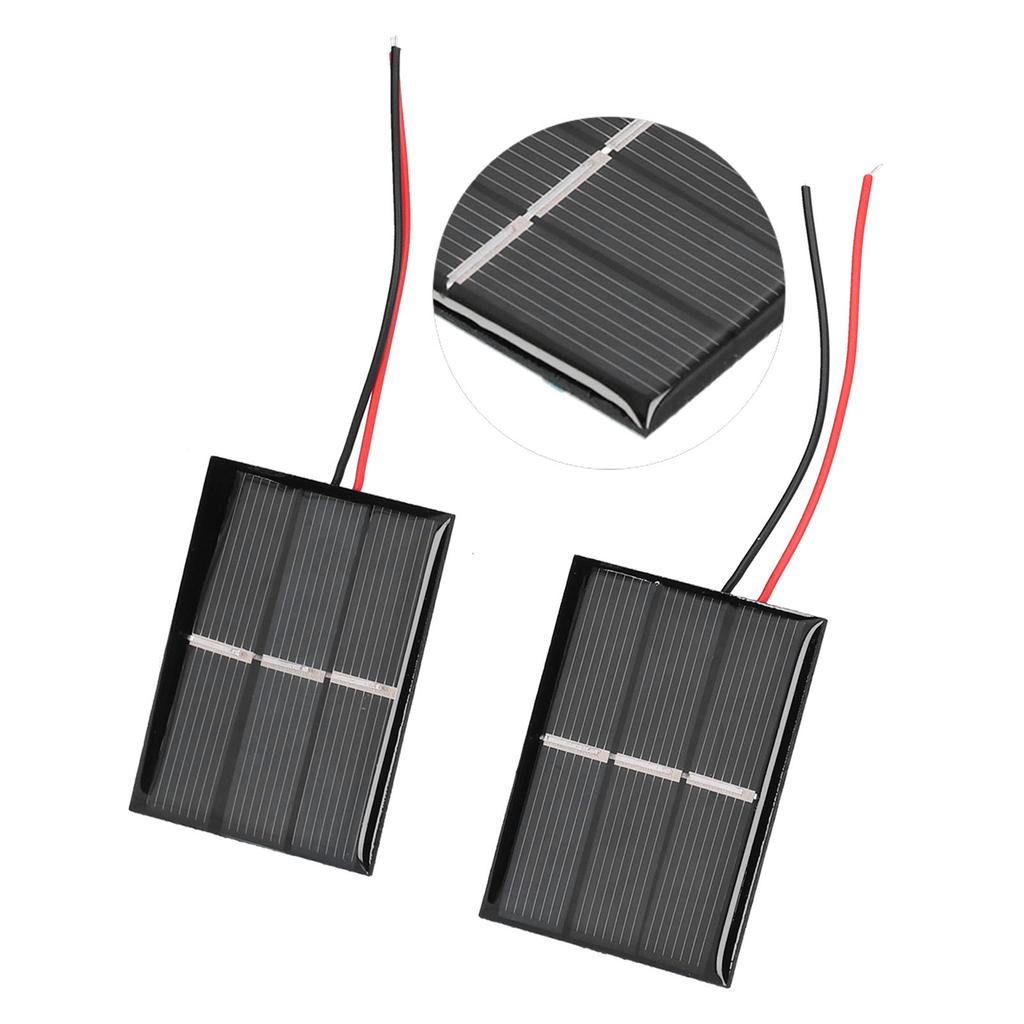2Pcs Solar Panel Module Polysilicon Micro Mini Glue Power Solar Cells 43x55mm 0.4W 1.5V