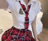[Pure Ribbon] Plus Size Elastic Waist Checkered Skirt (B, XL)