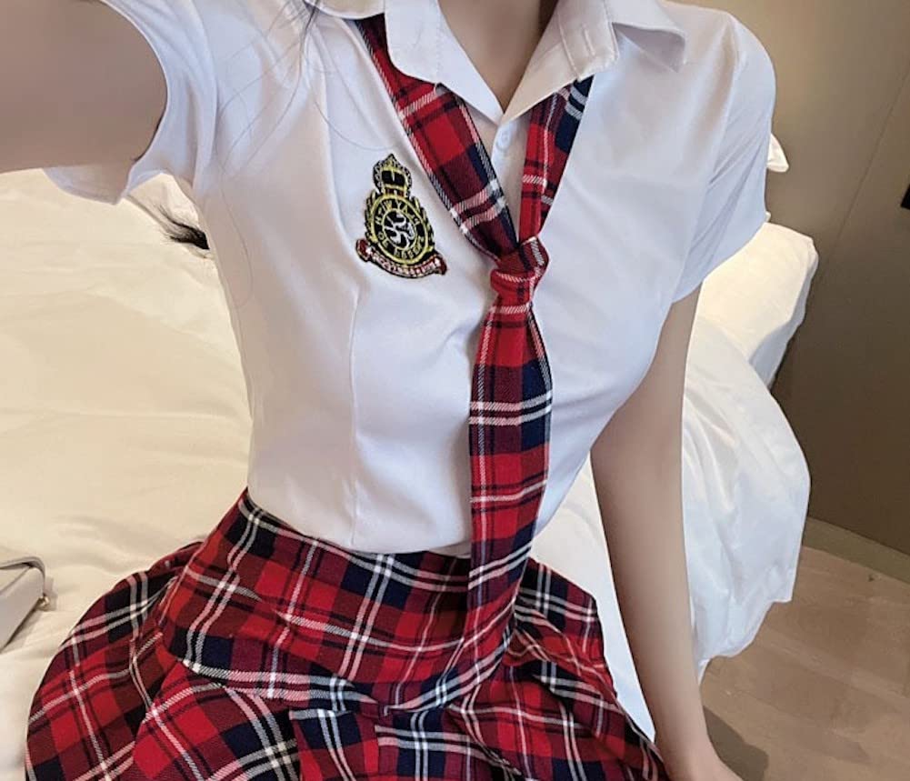 [Pure Ribbon] Plus Size Elastic Waist Checkered Skirt (B, XL)