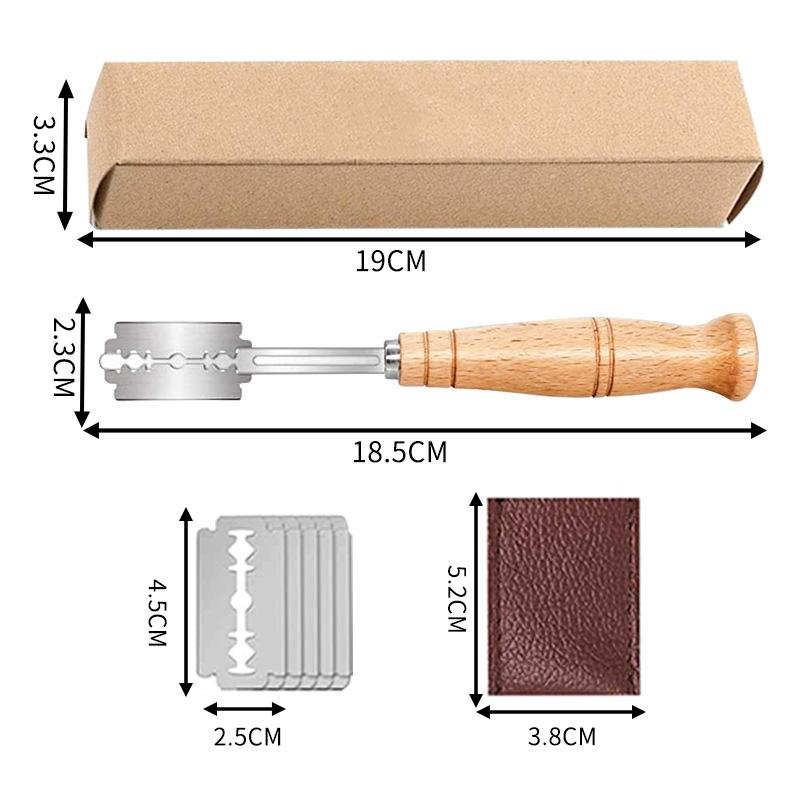 Kreativt Brödskärverktyg med Trähandtag 304 Rostfritt Stål Brödformningskniv Bakverktyg Europeisk Baguetteskärare