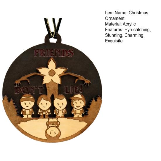 Yousheng Friends Don't Lie Christmas Ornament 2D Acrylic Christmas Tree Decoration Friendship Gift for Best Friends Coworkers Sister