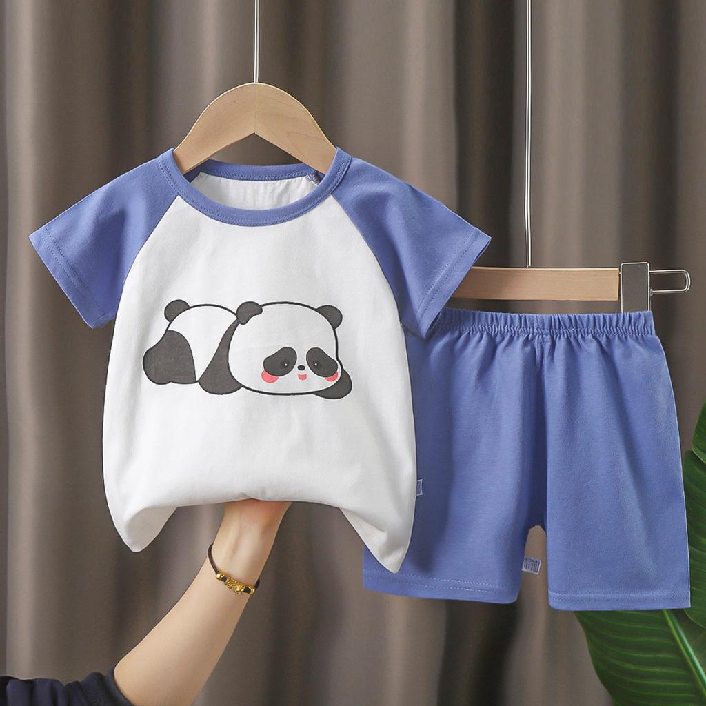 Fashion Toddler Kids 2-Piece Outfit Cartoon Print T-Shirt & Shorts Set