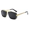 Retro Double Bridges Sunglasses Punk Sunglasses Men's Square Uv400 Twin-beam Aviator Sunglasses Square Sun Glasses Men Shades