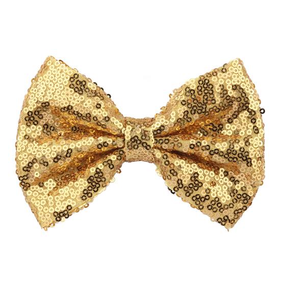 Hairpin Safety Rounded Corner Clip with Burr-Free Metal Spring Bow Shape Shiny Sequin Decoration Hairpin Children Sparkling Hair Accessory