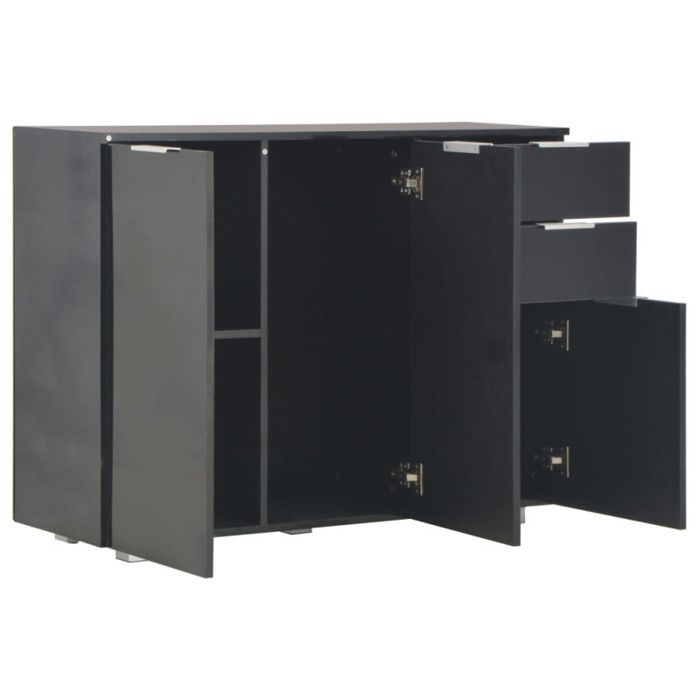 VidaXL Buffet Noir brillant 107x35x80,5 cm 283719