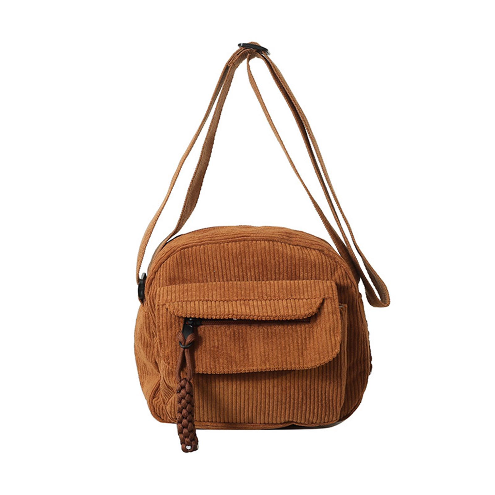 

Сумка через плечо, вельветовая сумка-мессенджер, сумка для мобильного телефона для девушек и женщин, модная сумка через плечо, винтажная мини-квадратная сумка коричневый