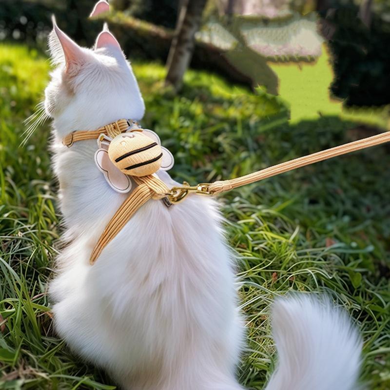 Verstellbares Katzen-Geschirr-Leinen-Set für kleine Hunde Welpenweste Outdoor-Geh-Leine Französische Bulldogge Chihuahua Bequemes Haustiergeschirr