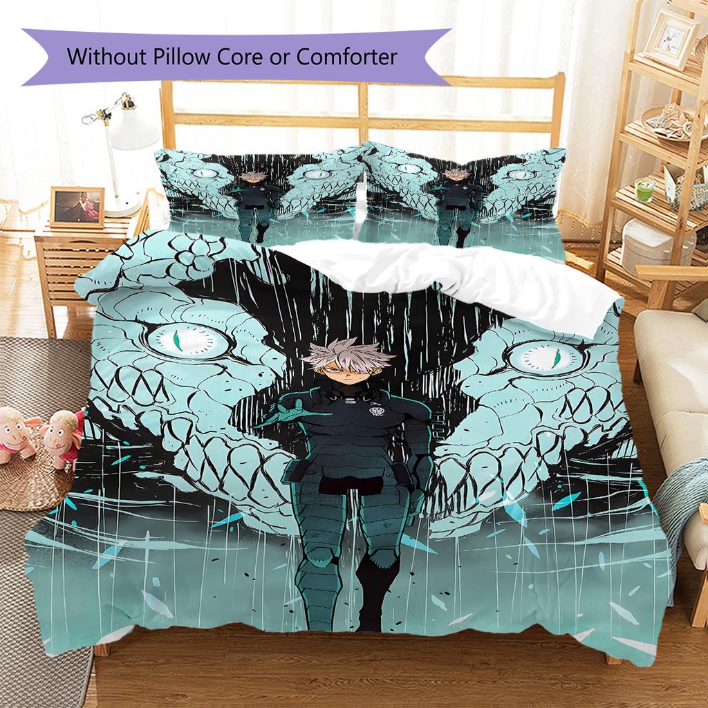 Kaiju No. 8 Pattern Bedding,Quilt Set Quilt Cover Pillowcase Home Birthday Gift (1 * Duvet Cover + 2 * Pillowcase, Without Core)