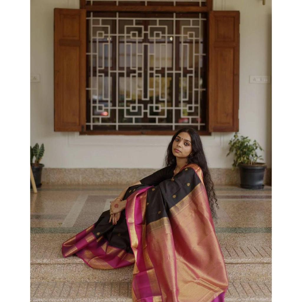 New Launch - Soft Lychee Silk Saree with Rich Pallu and All Over Jacquard Work