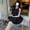Elegant Sleeveless Slim Black Dress for Women's Summer Birthday Party