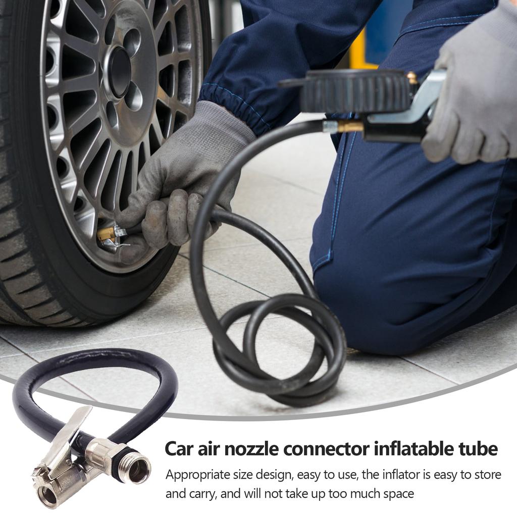 Black Tire Inflator Hose Tyre Hose Portable Air Compressor Pipe Rubber Air Rubber Hose For Car Motorbike
