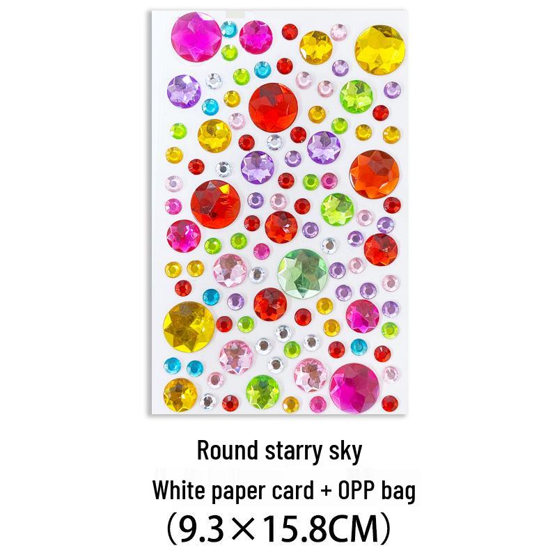 Gem Stickers: Kids' 3D Acrylic Crystal DIY Rhinestone Decorations, Colorful Cross-Border Designs for Girls