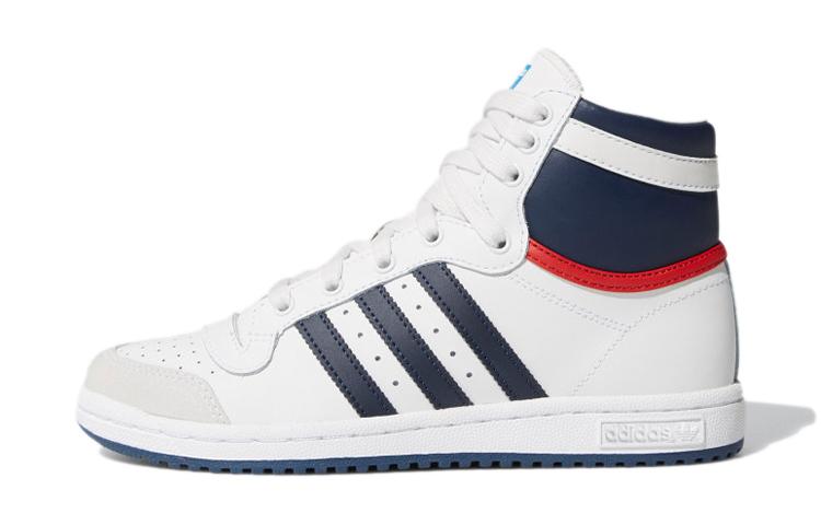 adidas Originals Top Ten Odolné proti oděru Střední kotník Dětské Skateboardové Boty Bílá Modrá Dospívající D74481